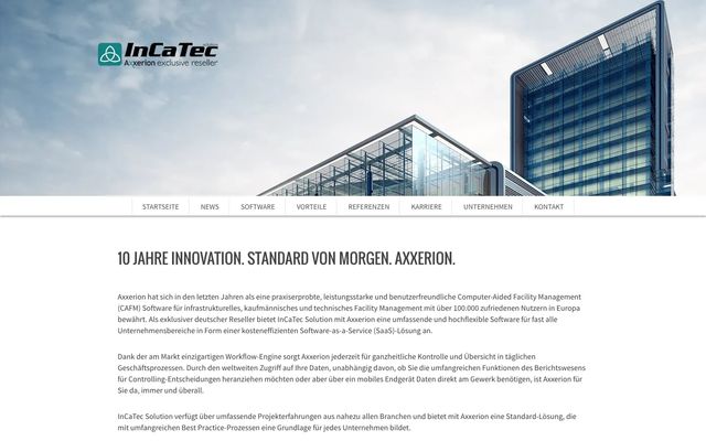 InCaTec Solution Website screenshot 1
