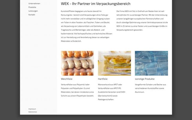 WEK Verpackungen Website screenshot 2