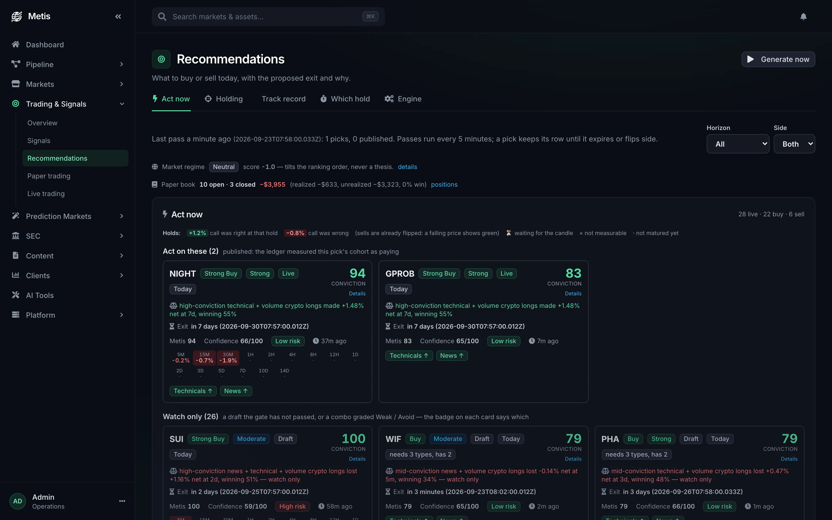 Trading & Signals - Recommendations