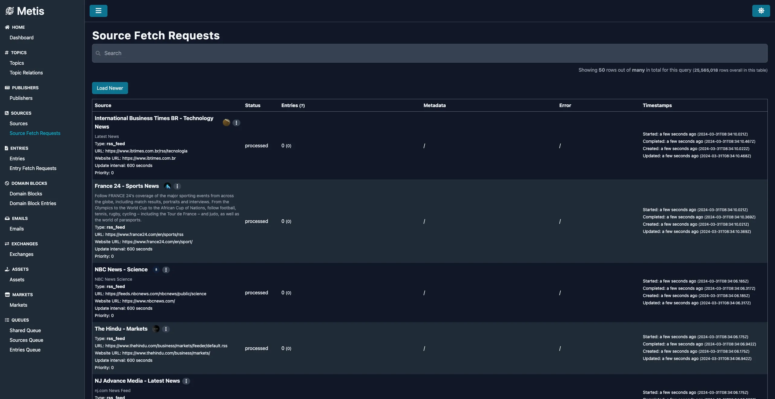 Sources - Fetch Requests