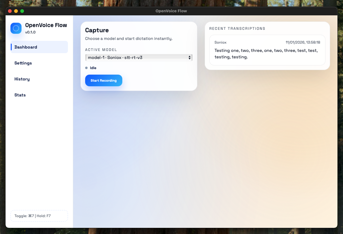 OpenVoice Flow screenshot 1